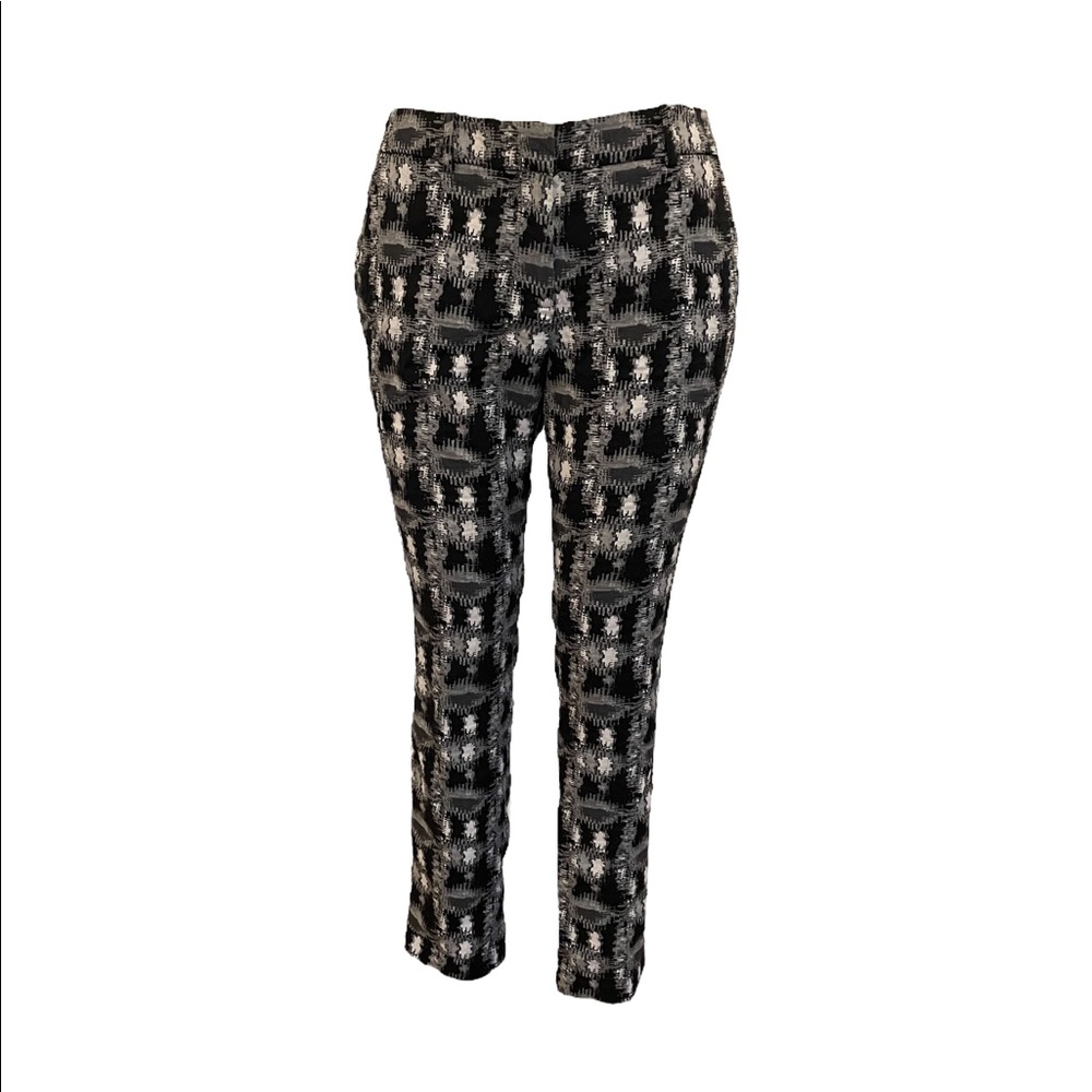 Lela Rose Black and white print pants with stretch